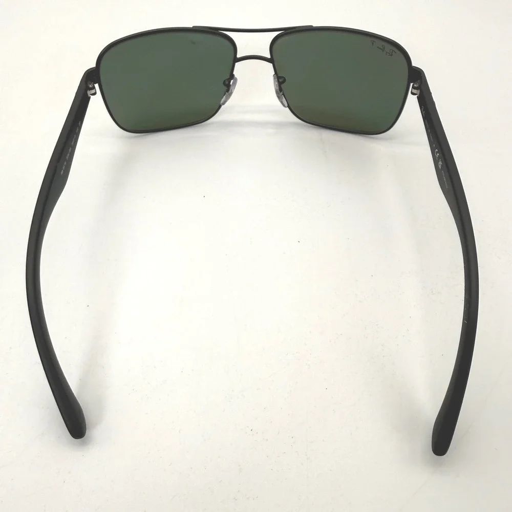 Ray-Ban Sunglasses Men 59mm Black RB3516 006/9A Polarized Green Lens Aviator